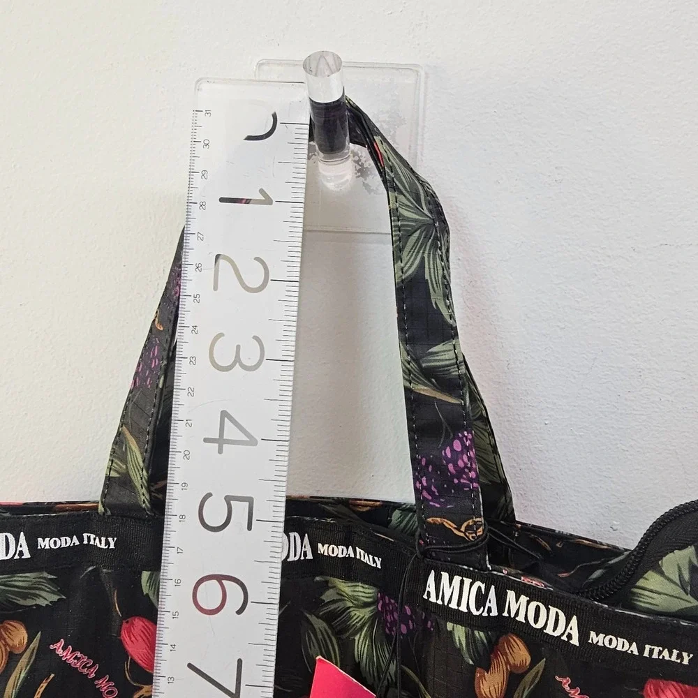 Italian Boho Prep Tote Bag Black‎ Dark Academia Garden School AMICA MODA Flawed